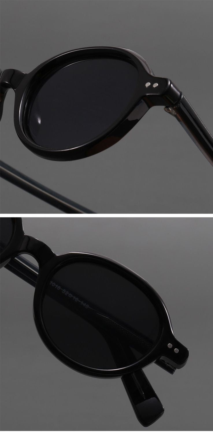 Retro oval shaped casual sun blocking sunglasses
