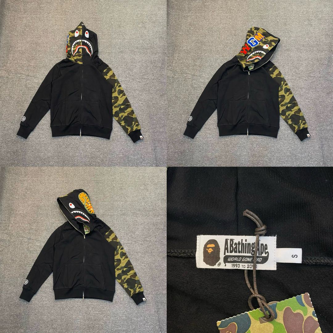 BAPE Shark head camouflage zip-up jacket
