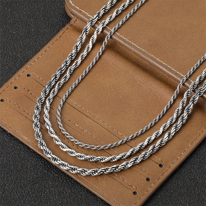 925 silver hemp rope chain