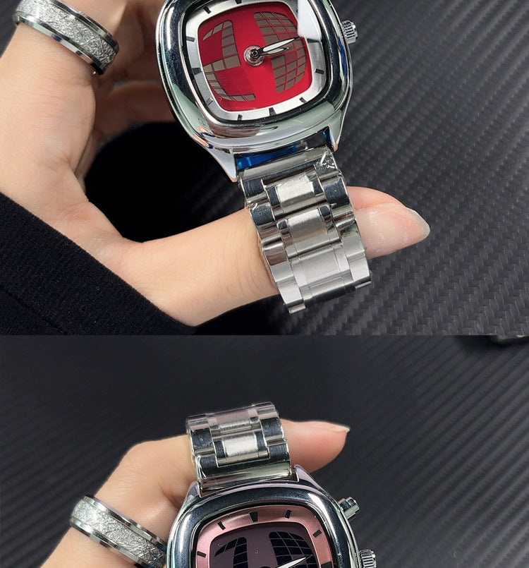 Y2K retro steel band deformable digital dynamic watch