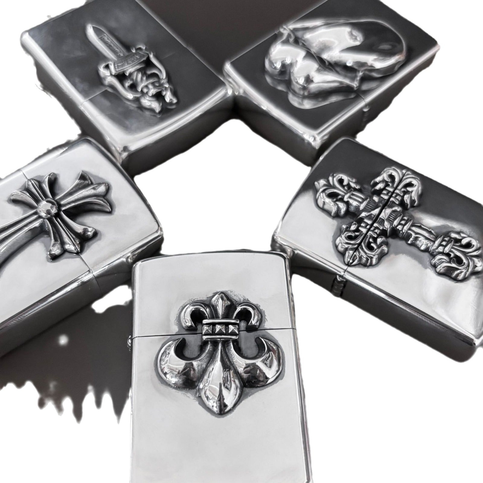 chrome hearts flame cross sword tongue anchor retro lighter