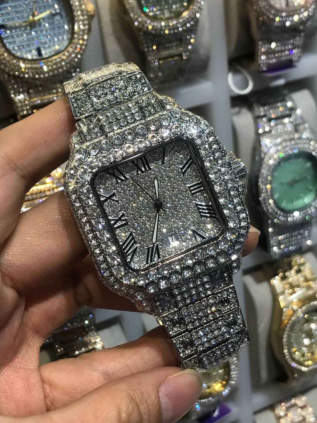 Hip hop full diamond men's watch