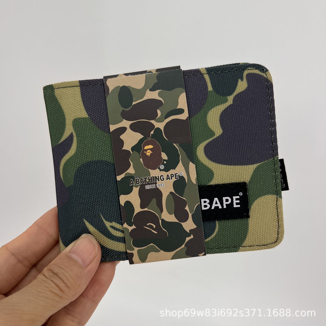 BAPE camouflage card holder wallet