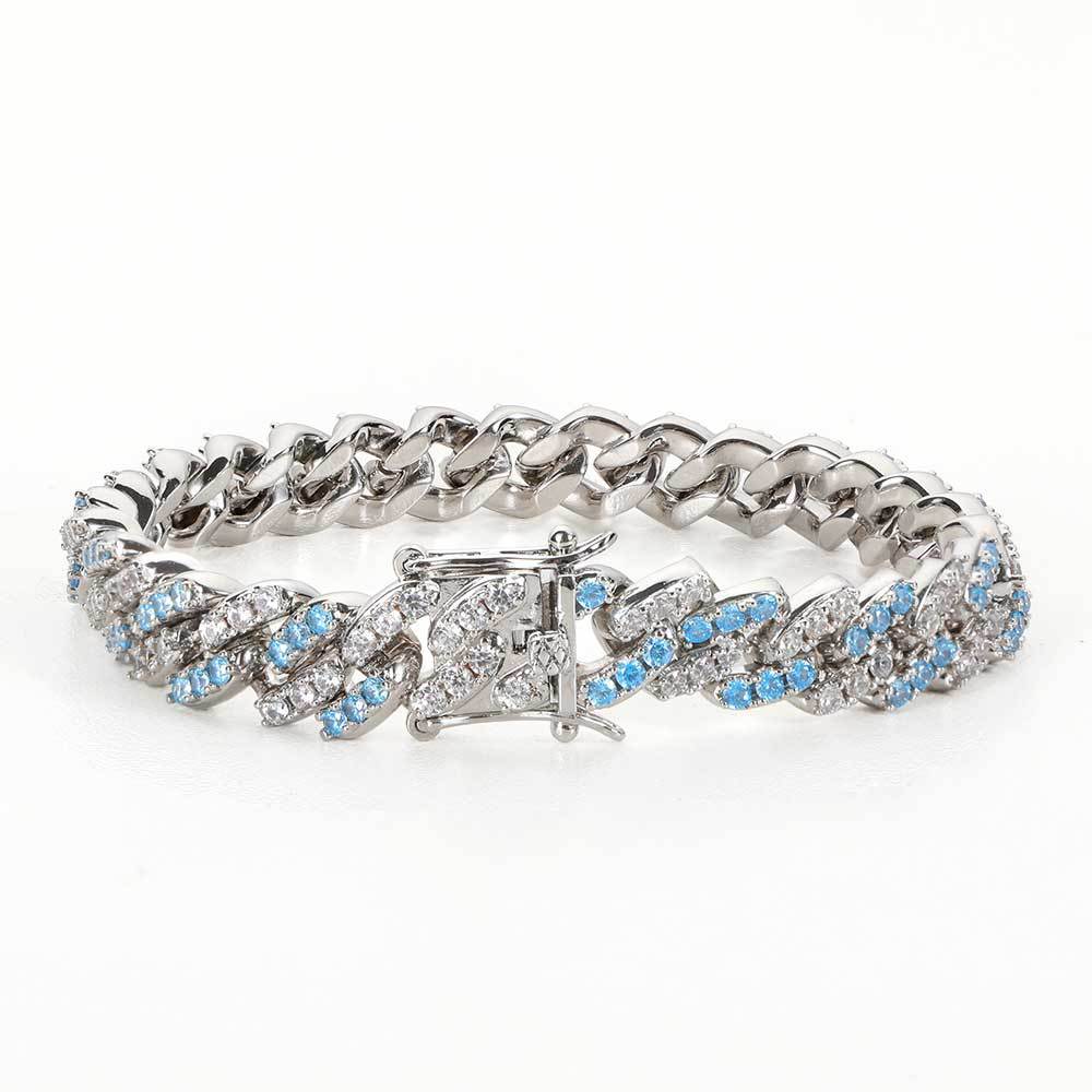 9mm Single-Row Zircon Cuban Link Bracelet