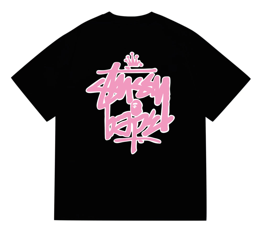 BAPE loose fit short-sleeved letter print t-shirt