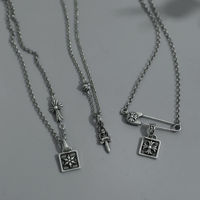 chrome hearts love heart cupid cross pendant necklace