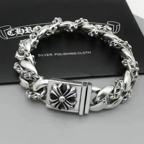 Domineering chrome hearts cross thick bracelet