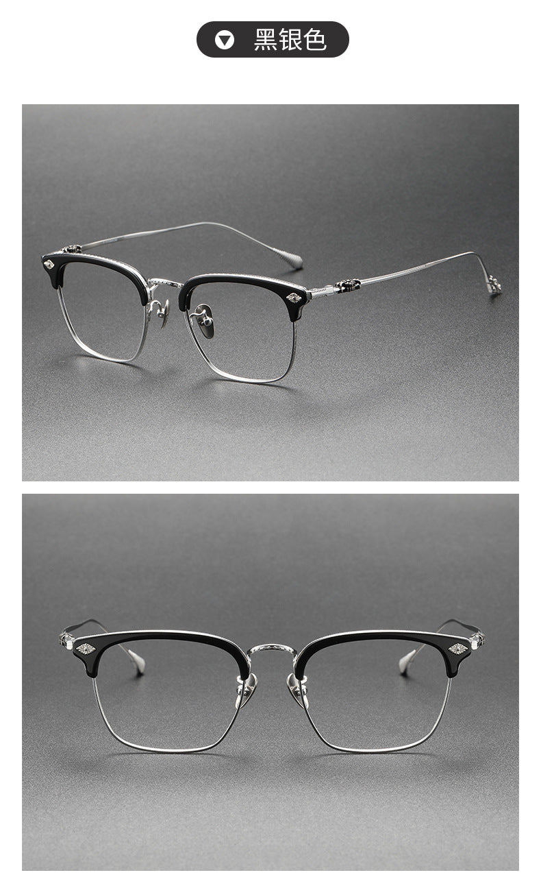 Chrome Hearts Retro Square Eyebrow Glasses Frames