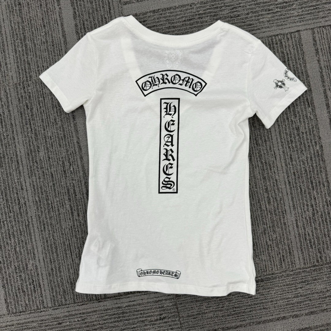 Chrome Hearts V-neck slim fit short-sleeved T-shirt