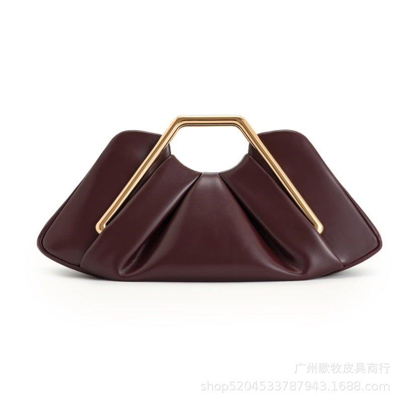 Retro PU "Cloud" Ruched Handbag