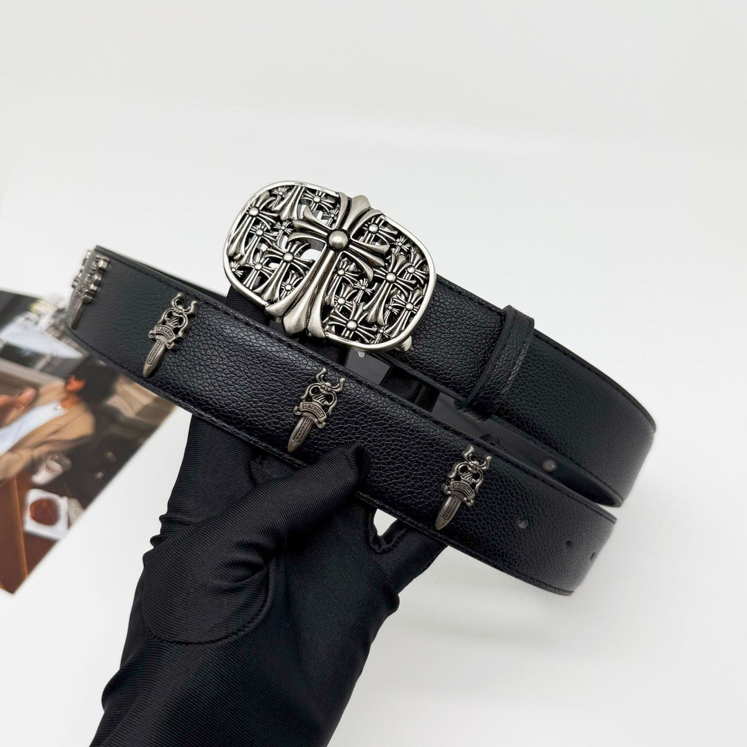 Chrome Hearts Classic Vine Belt with Dagger Stud Accents