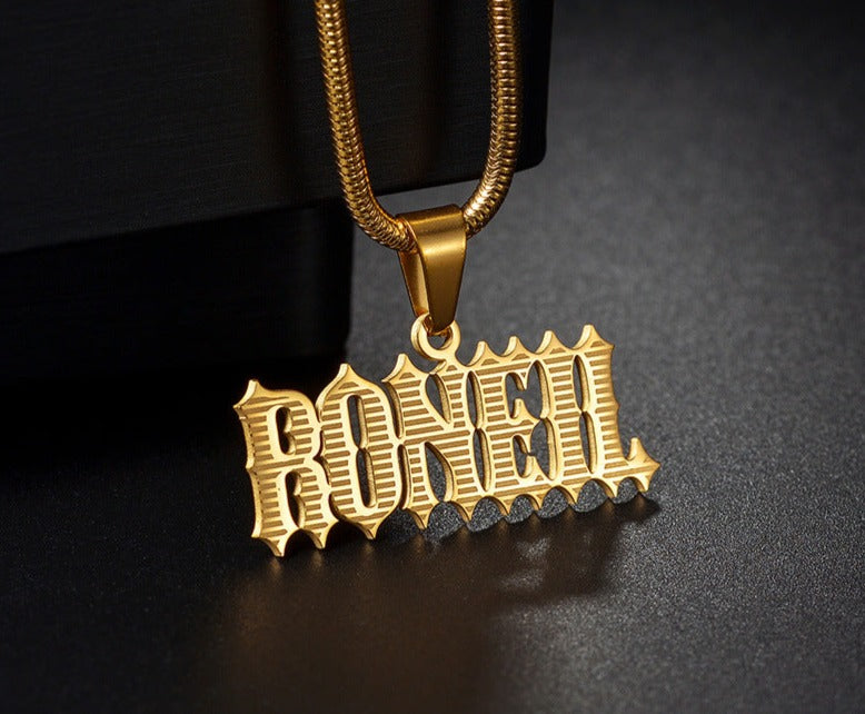 Laser Marking Customized Name Necklace DIY Titanium Steel Pendant