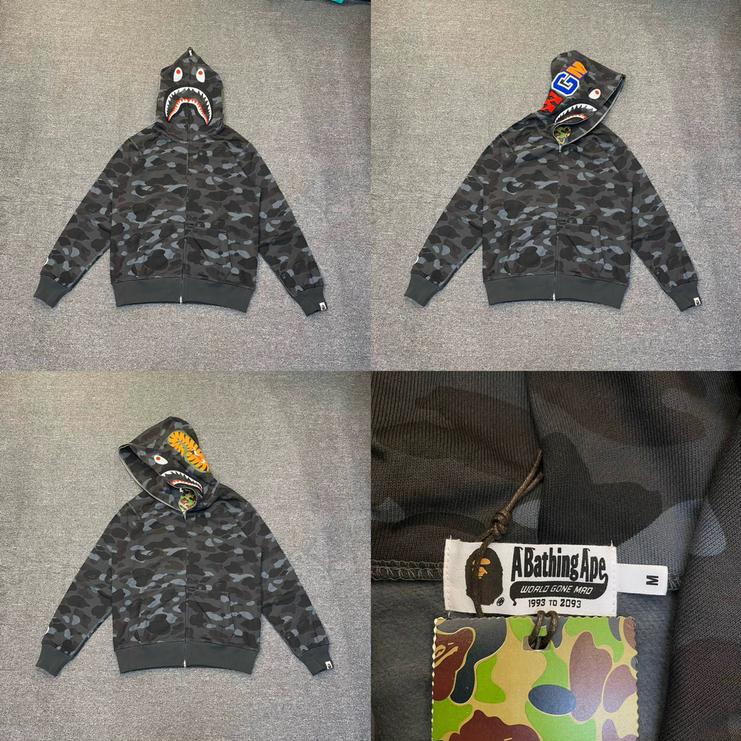 BAPE Shark head camouflage zip-up jacket
