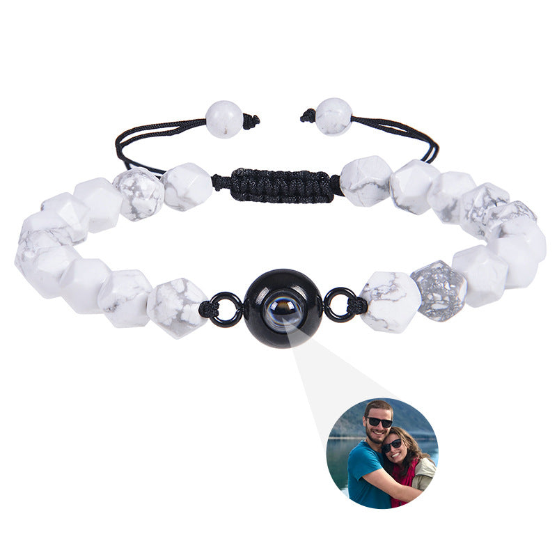 Obsidian Photo projection Customized Bracelet