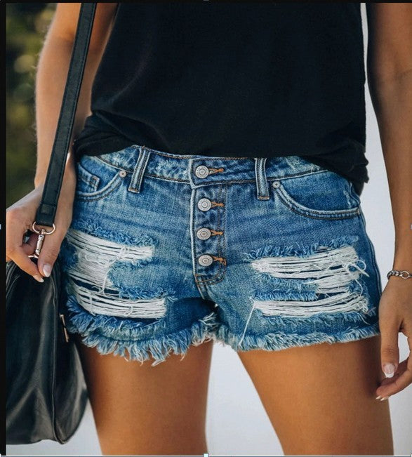 Trendy Distressed Denim Shorts for Women