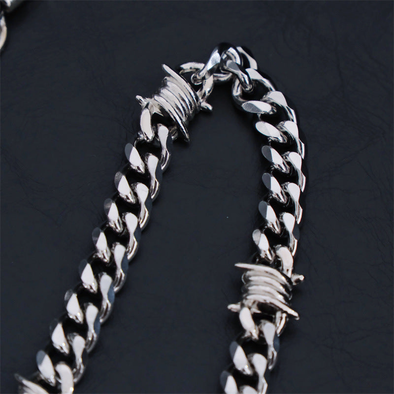 Hip Hop Thorn Cuban Chain Titanium Steel Necklace