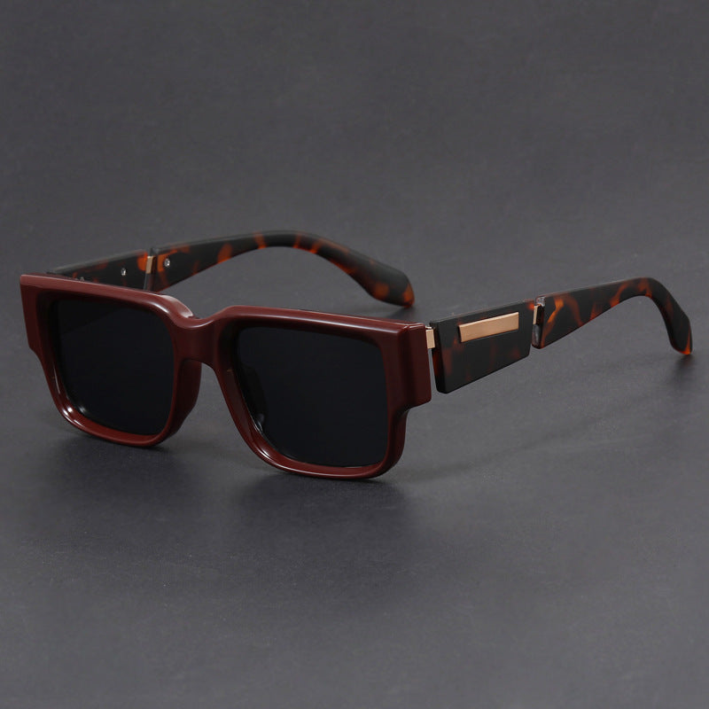Rectangular narrow-frame niche unique thick-frame sunglasses