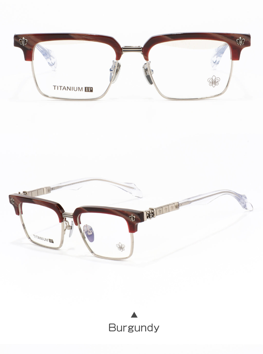 Chrome Hearts half-rimmed accordion temple glasses