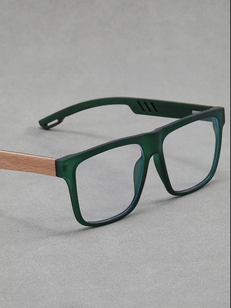 Bamboo-style square frame eyeglasses