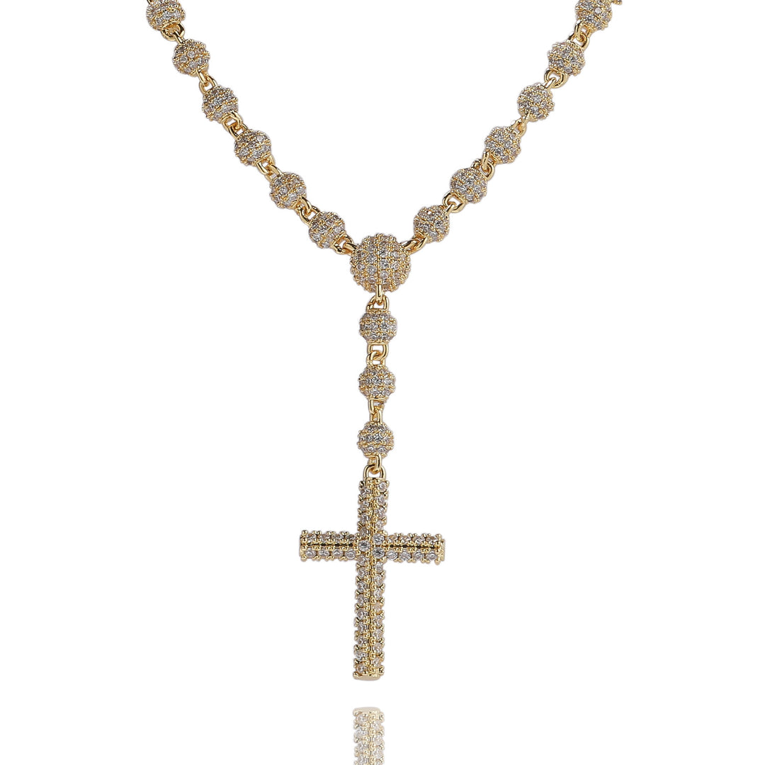 Rosary Clavicle Chain Cross Pendant Beaded Chain