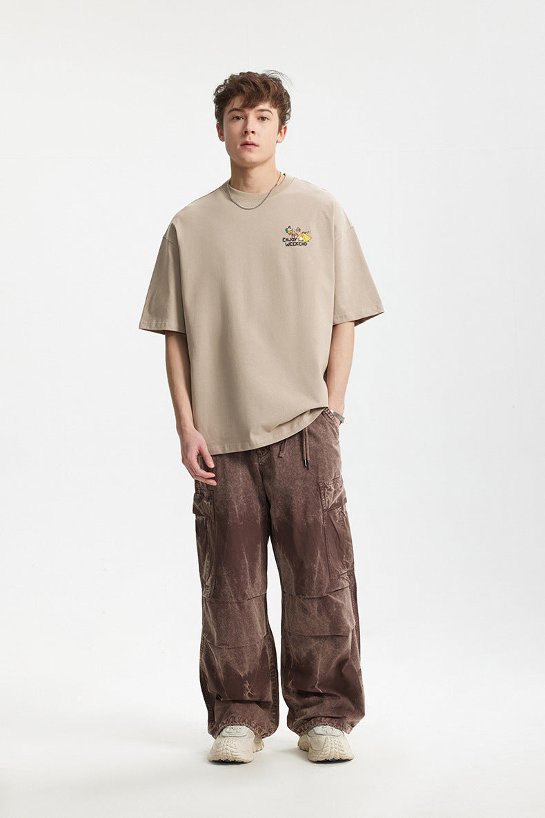 Camping Printed T-Shirt, Loose Fit, Short-Sleeve T-Shirt