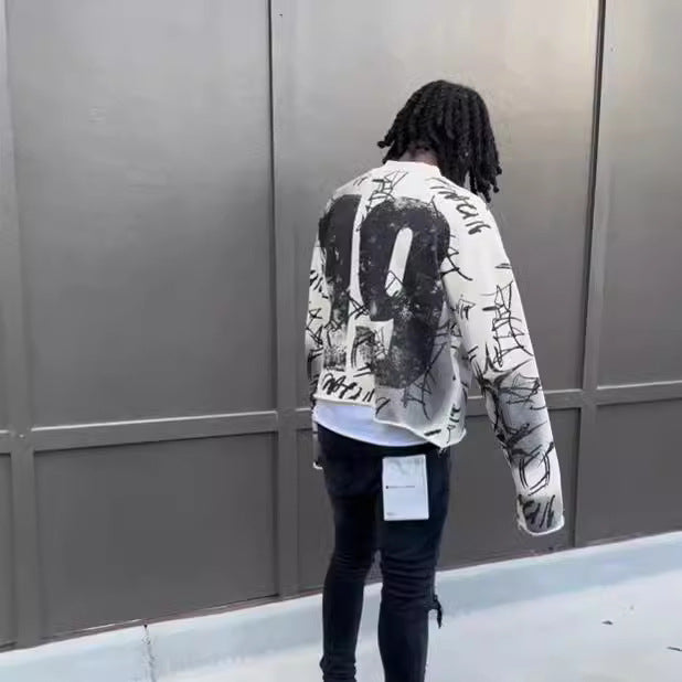 Digital 19 Terry Cotton Gothic Graffiti Sweatshirt