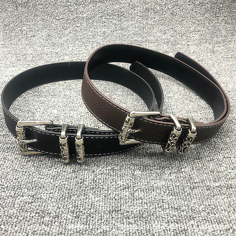 Chrome Hearts roller hollowed-out vine pin buckle belt
