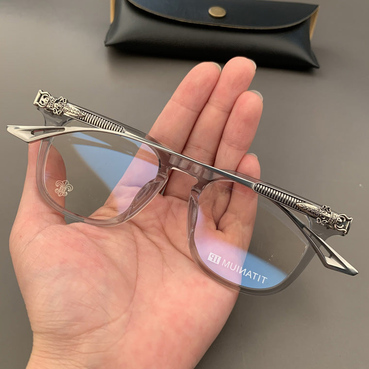 Chrome Hearts square acetate, pure titanium eyeglasses for nearsightedness