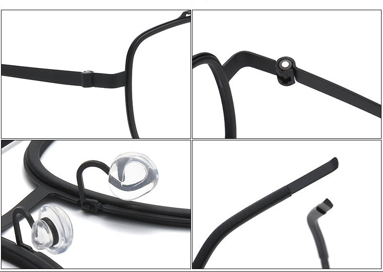 Double-bridge large square screwless welded eyeglass frame