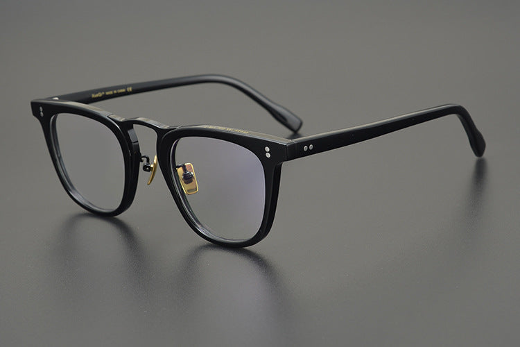 Bold Square Frames with Gold Bridge Full-Rim Style for Wider Faces
