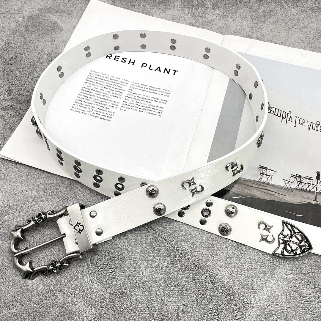 Chrome Hearts Studded Buckle Metal Hip Hop Belt