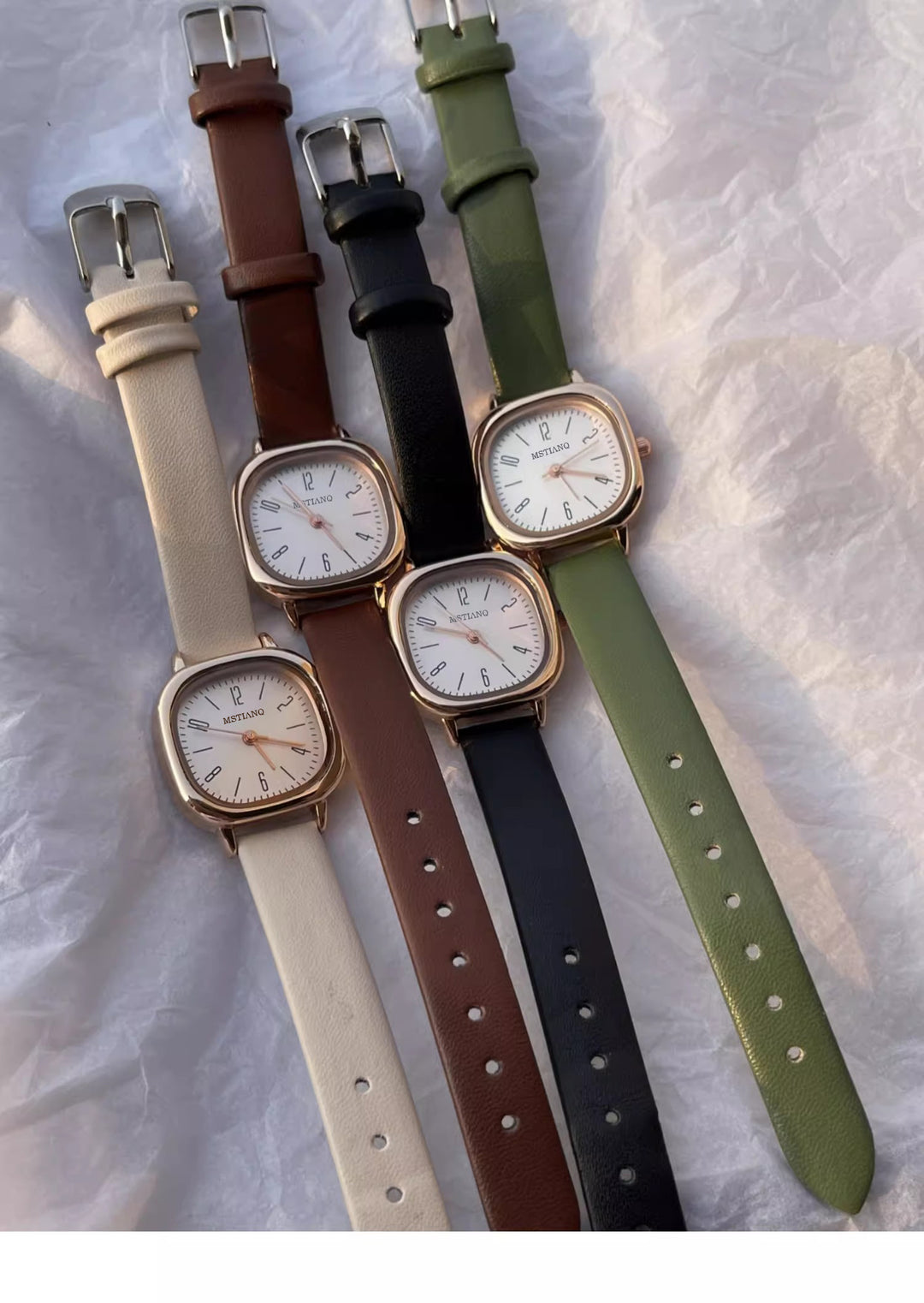 Square-shaped women's watch with a preppy style