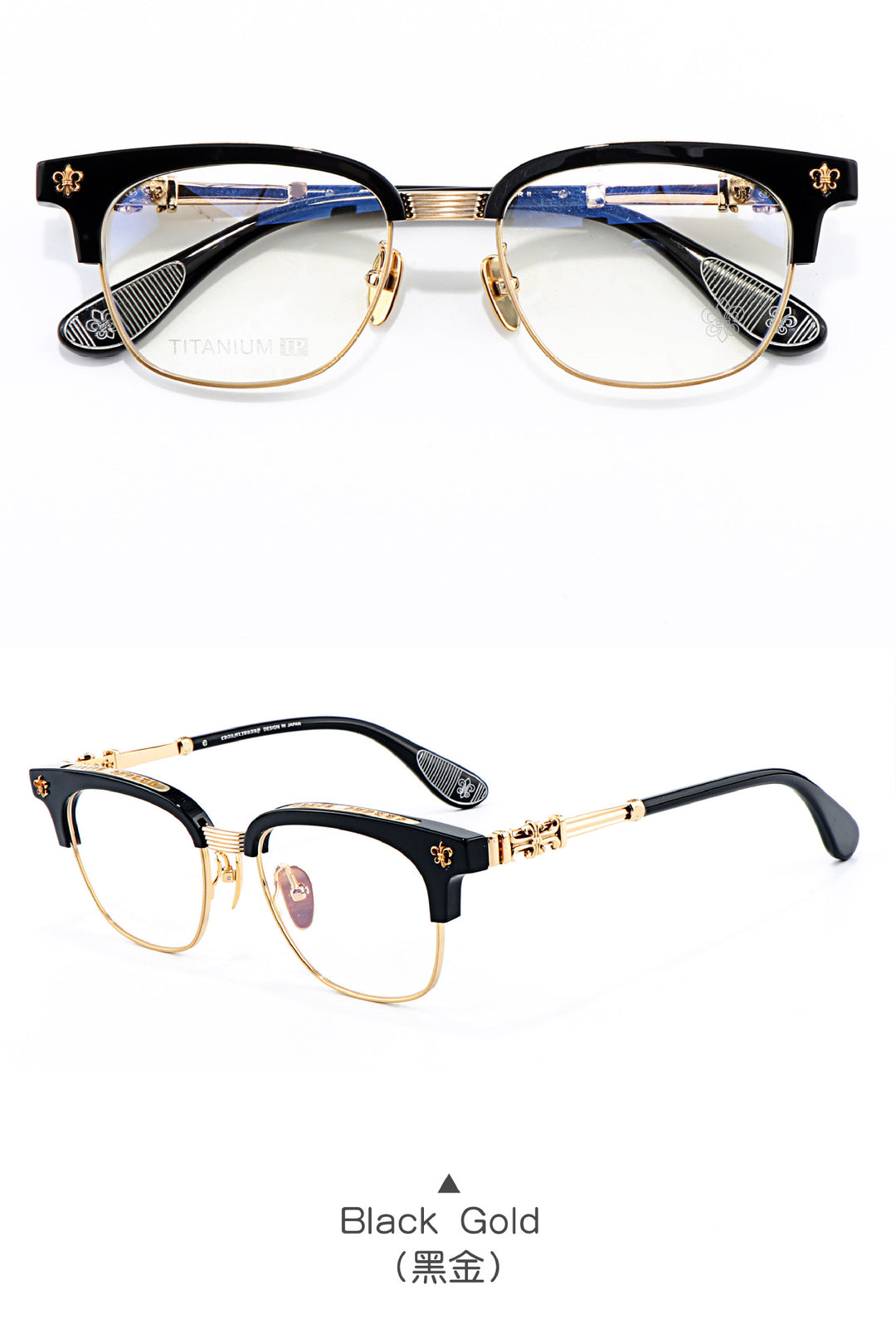 Chrome Hearts Chic Understated Luxury Style Half-Rim Glasses