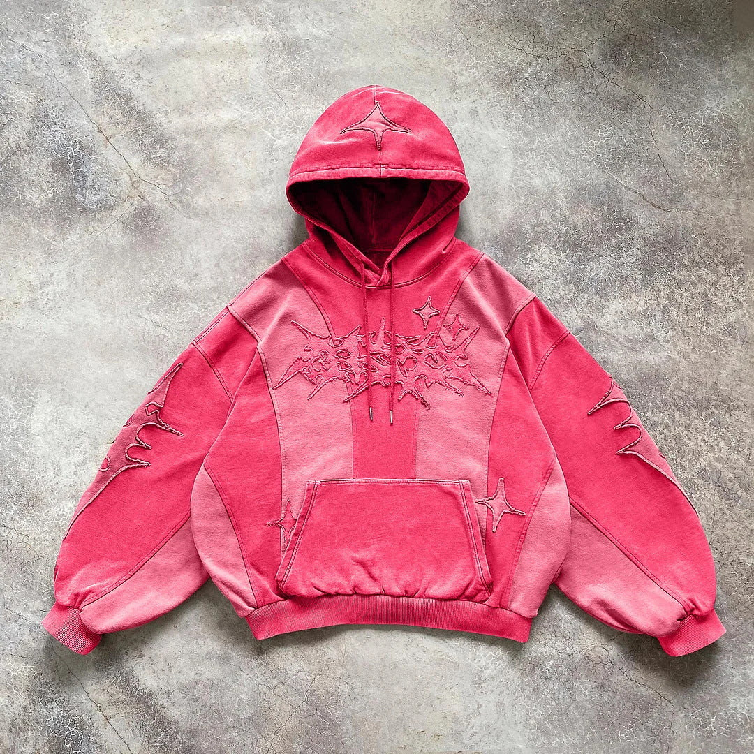 Y2K Star Pattern Patchwork Hoodie
