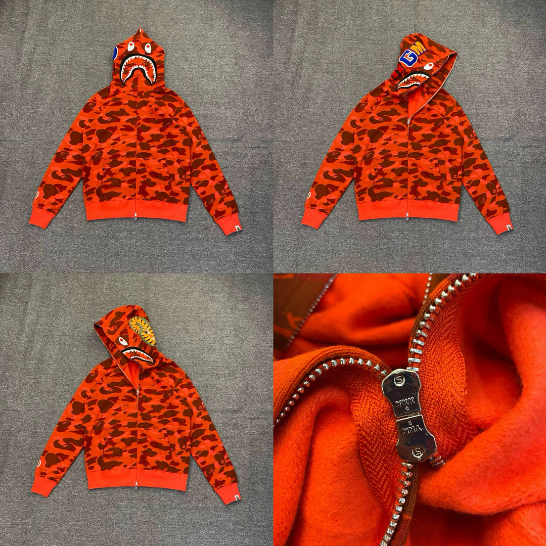 BAPE Shark head camouflage zip-up jacket