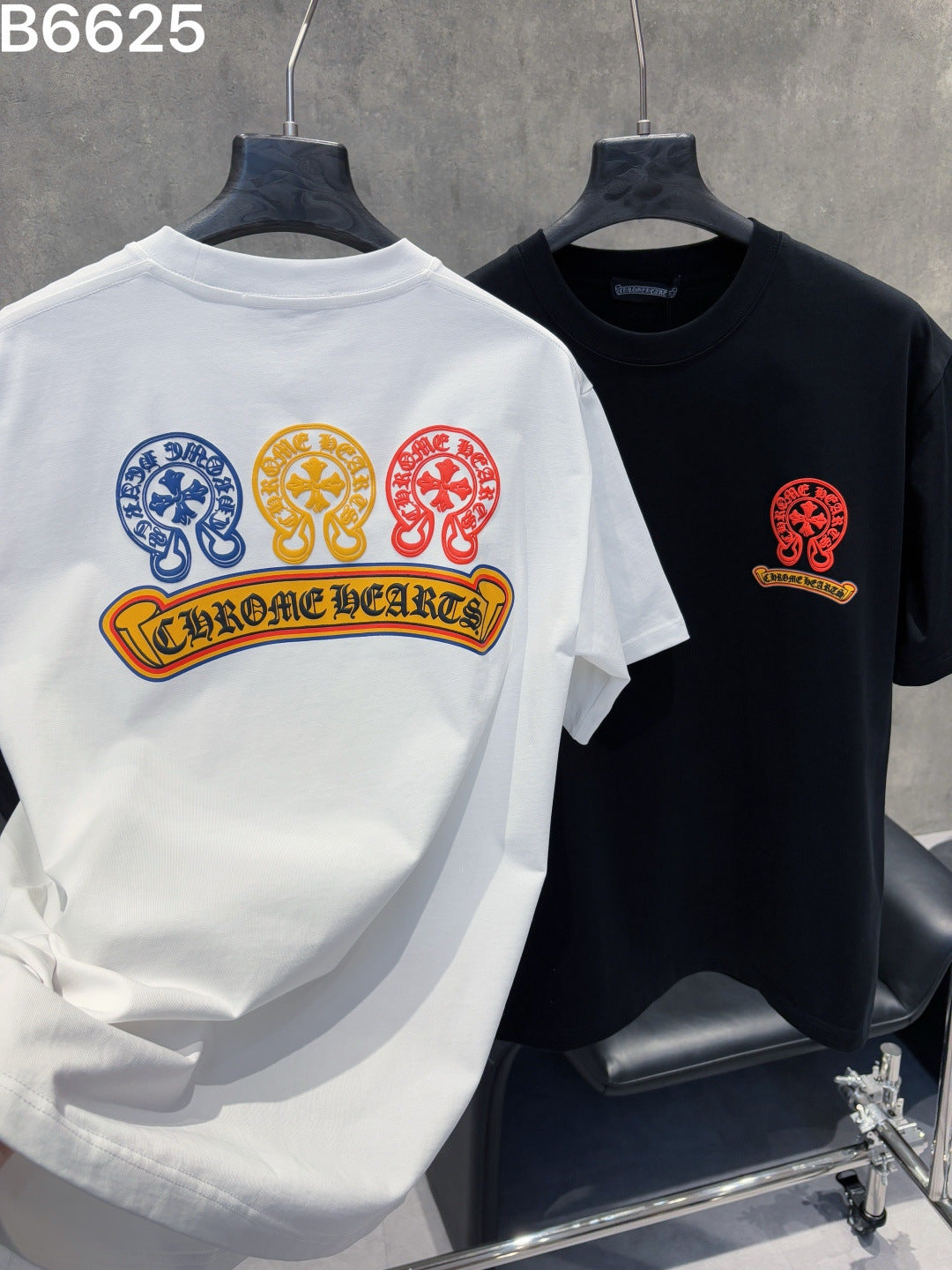 Chrome Hearts 3 Horseshoe Sanskrit Embroidered T-Shirt
