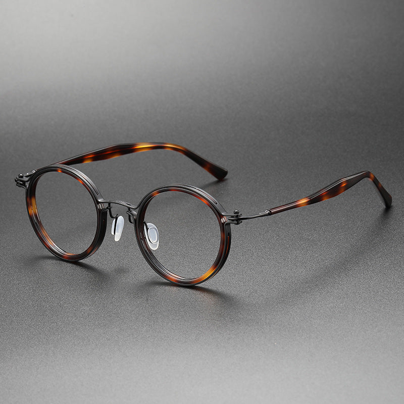 Large round pure titanium eyeglass frames