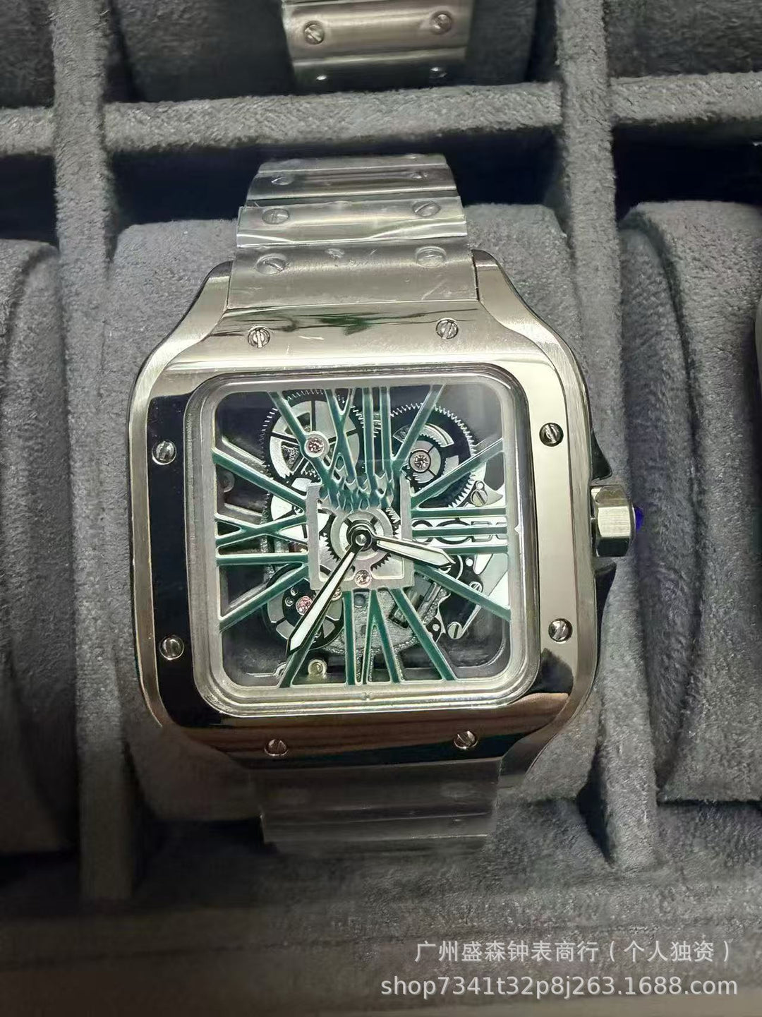 Square Roman series skeletonized quartz watches