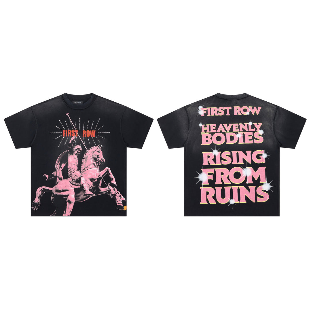 FIRST ROW LOST UTOPIA UNIVERSE CROPPED TEE White