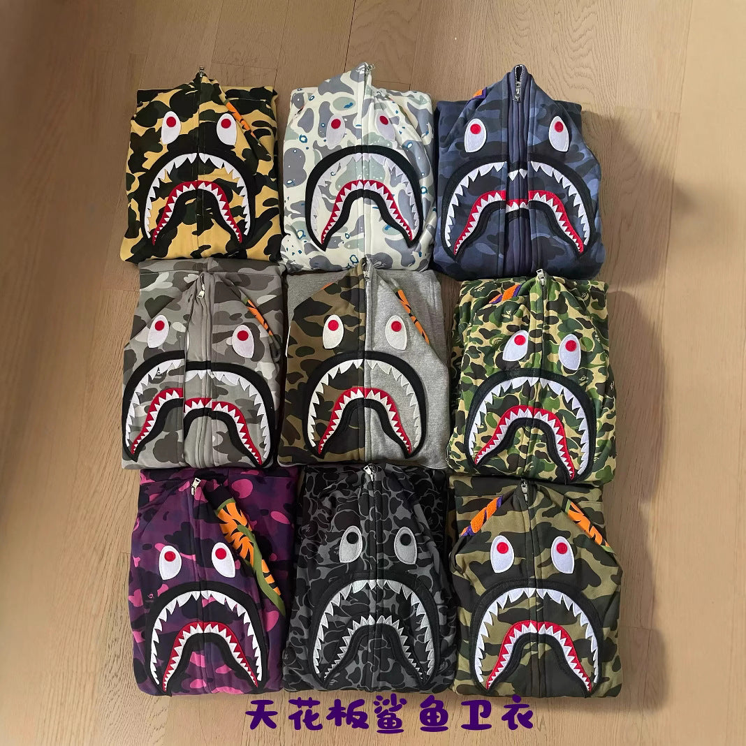 BAPE Shark head camouflage zip-up jacket