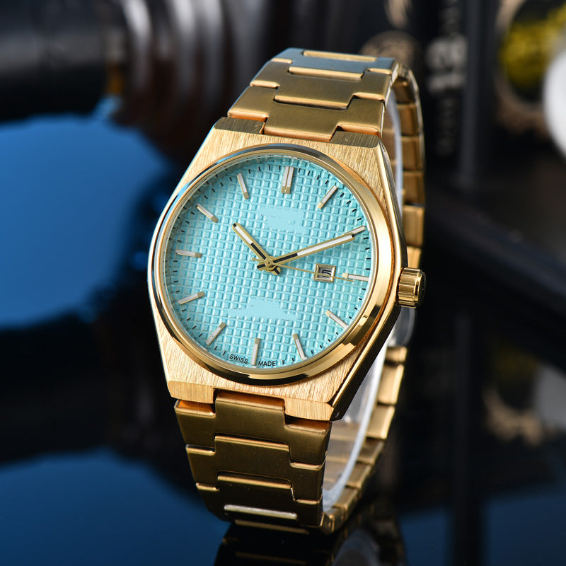 Classic Simple and Generous Solid Steel strap Watch