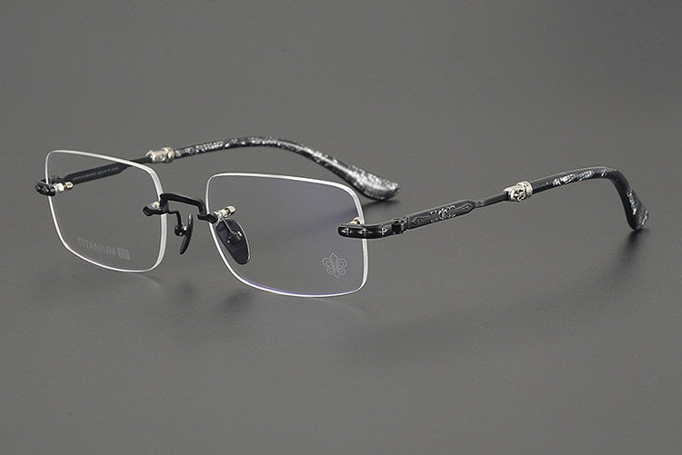 Chrome Hearts Refined Engraved Rimless Eyeglasses