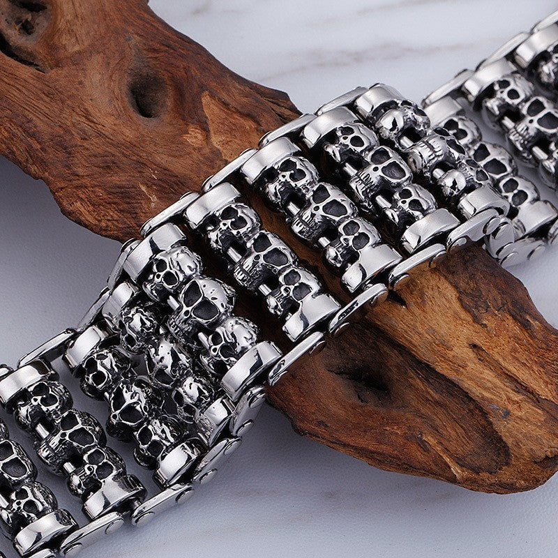 Punk Skull Personalized Titanium Steel Men's Bracelet