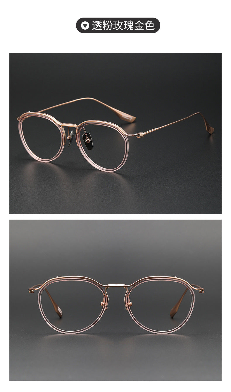 Irregular browline pure titanium eyeglass frames