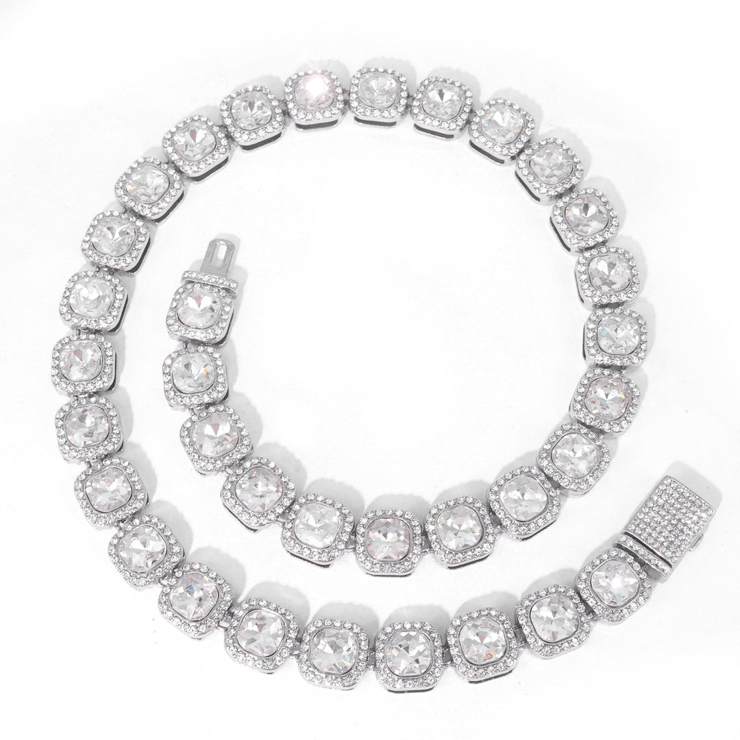 12mm flip-top rhinestone-encrusted candy chain necklace