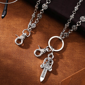 chrome hearts metal dagger pants chain