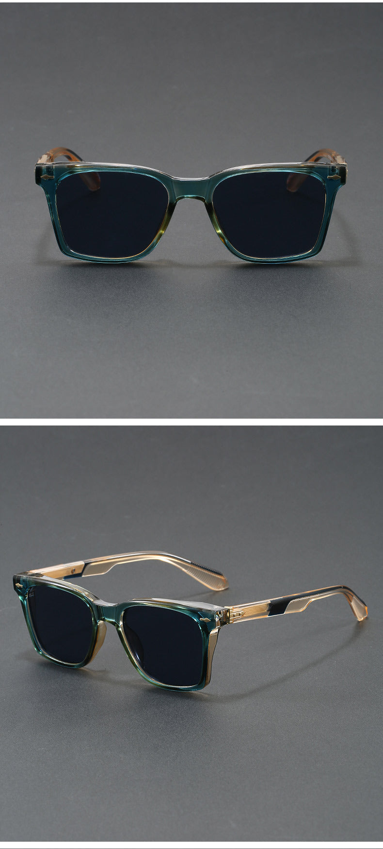 Retro luxury square polarized sunglasses