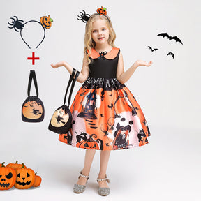 Halloween children's witch performance dress