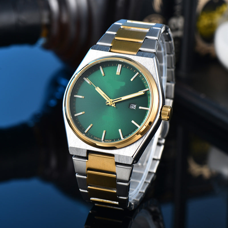 Classic Simple and Generous Solid Steel strap Watch