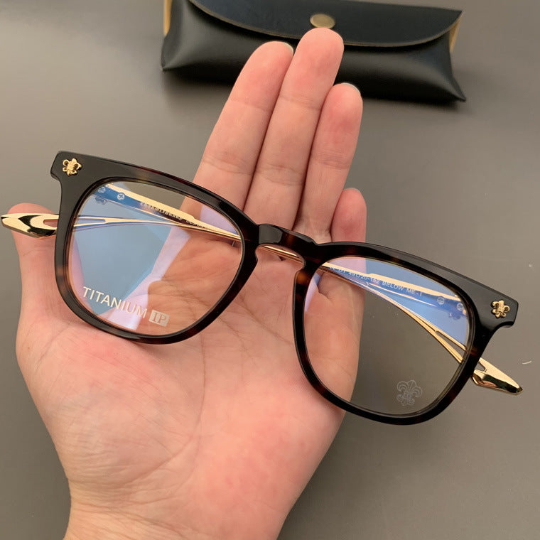 Chrome Hearts square acetate, pure titanium eyeglasses for nearsightedness